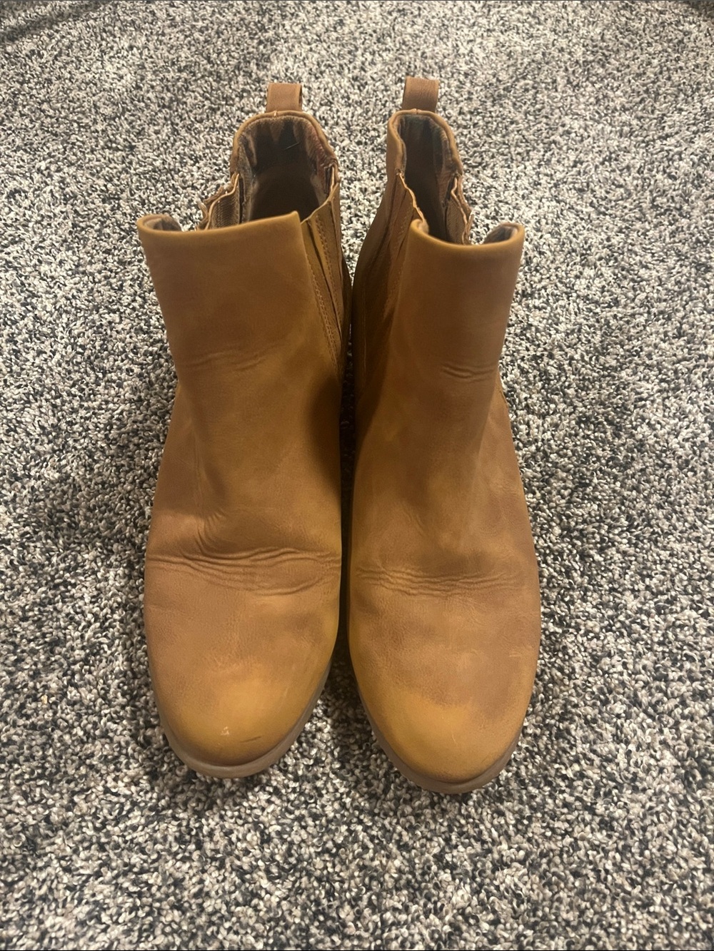 Light Brown Leather Ankle Boots